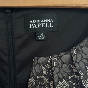 Adrianna Papell size 10 black and gold formal dress w/ flattering waist …